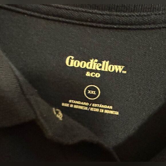 Goodfellow & Co Mens Loring Polo Shirt Blue Long Sleeve Button Standard Fit 2XL - Picture 3 of 3